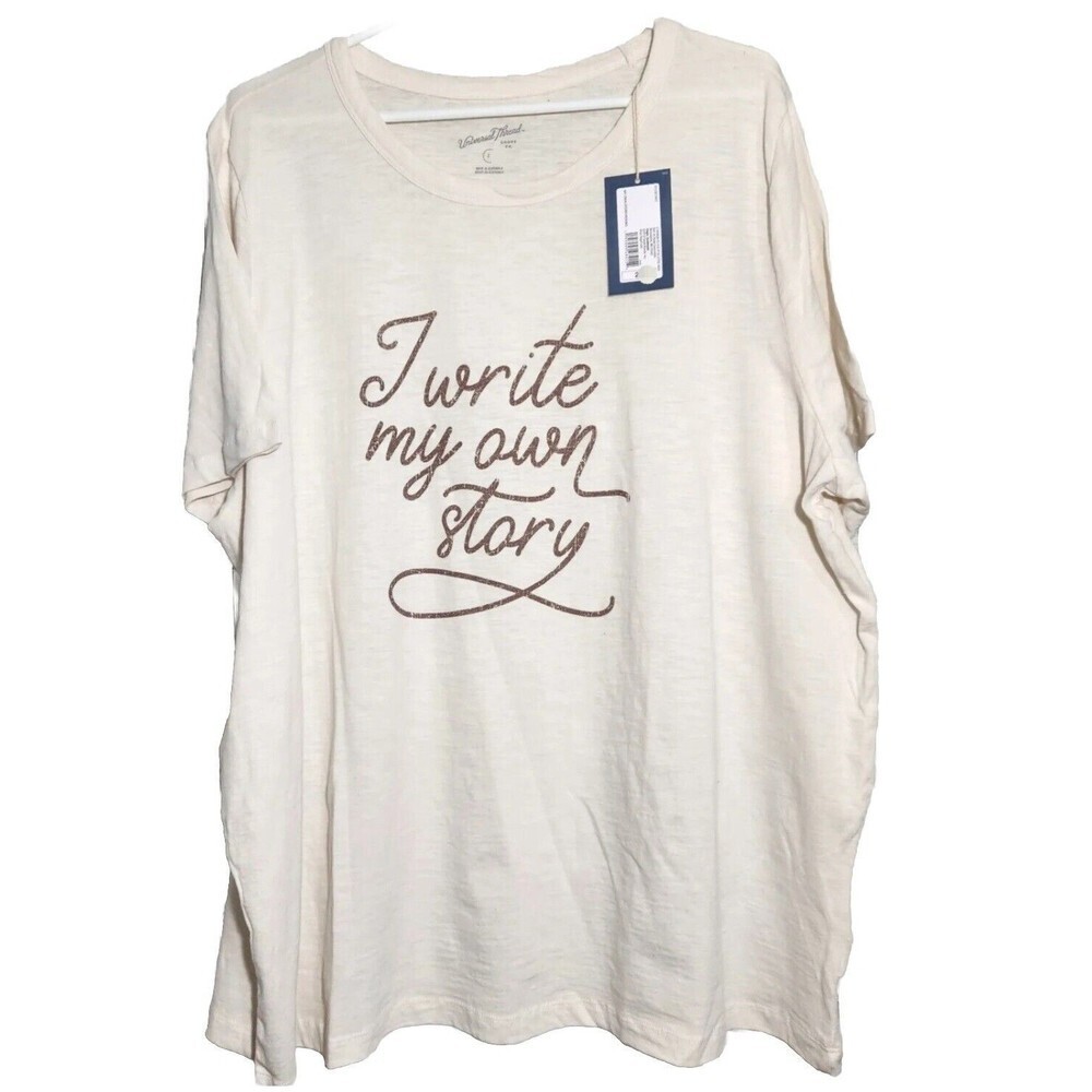 Universal Thread Tshirt for Women XS Ivory I Write My Own Story Logo 100%Cotton - Picture 1 of 8